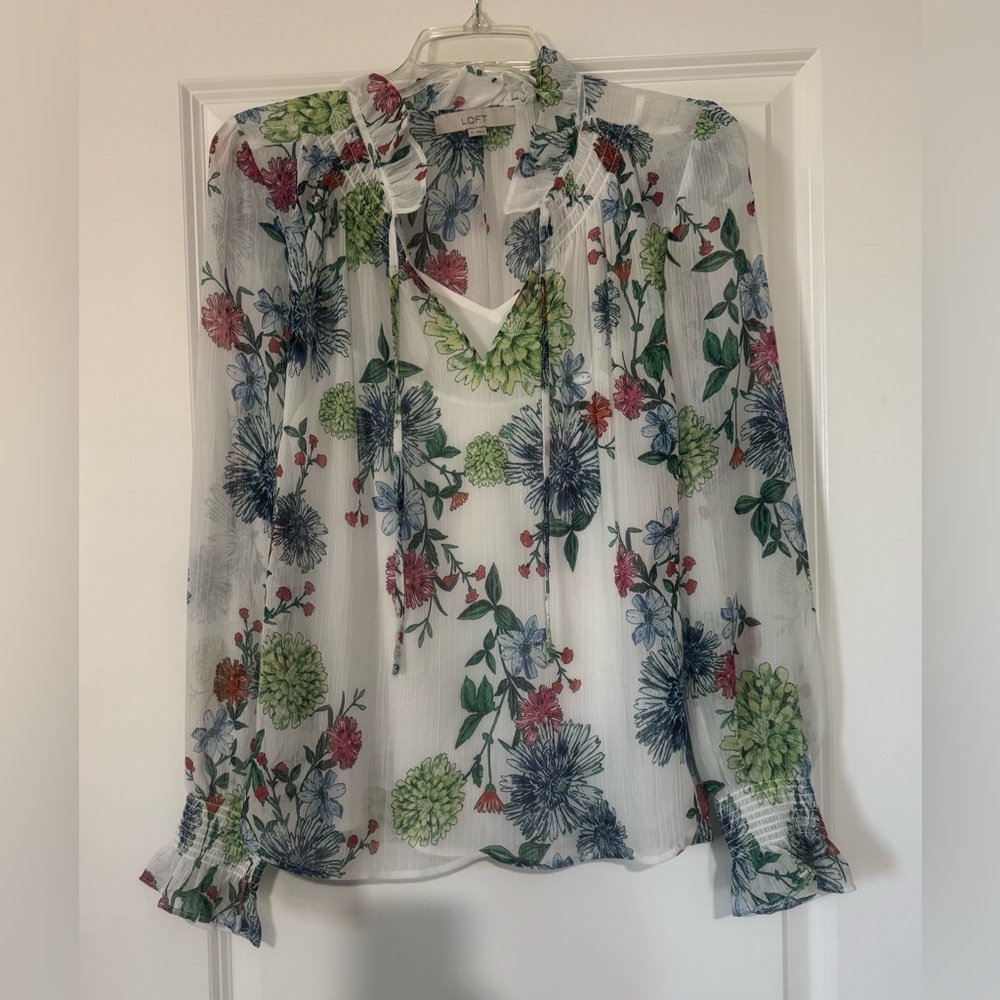 LOFT Multicolor Floral Blouse